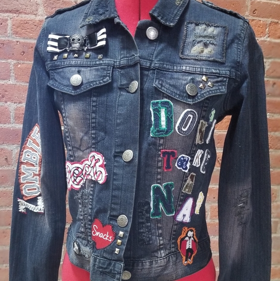 "Don't take a nap" denim jean jacket by reFabjack - Picture 7 of 8